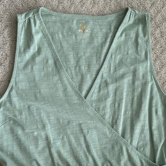 Spartina 449 Lorelei Faux Wrap Tank Top Sea Glass Large Cotton Summer Casual - Picture 3 of 13
